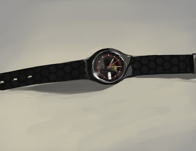 Painting of a watch from life. Photoshop. 